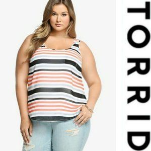 💜TORRID STRIPED CHIFFON TANK TOP